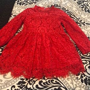 Red lace dress
